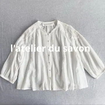 l'atelier du savon 레이스 자수 블라우스 루즈한 사이즈