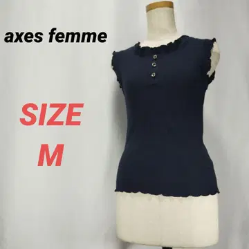 axes femme 엑시즈팜 슬리브리스 티셔츠 네이비 M