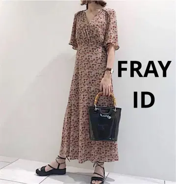 새상품급 FRAY ID 빈티지 프린트 카슈쿨 원피스