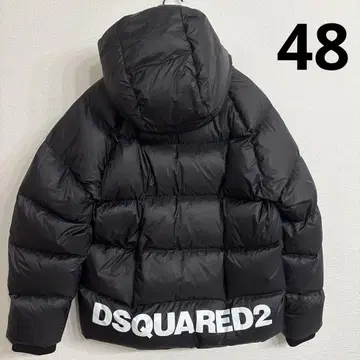 48 DSQUARED2 블랙 백 로고 다운 자켓