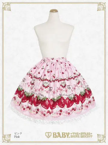 Juicy Strawberry Memory 패턴 스커트 딸기