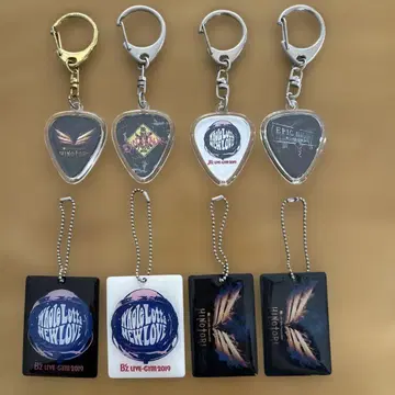 B'z 피크 키링. 체인 키링. 8개 세트
