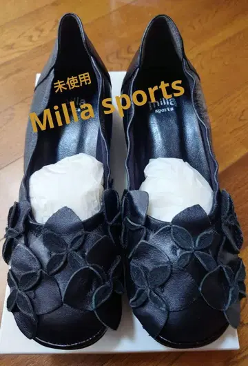 Milla sports 천연 가죽 플라워 디자인 편안함 3E 플랫 슈즈