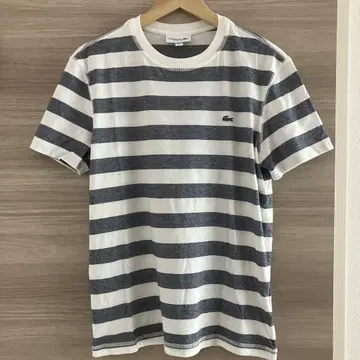 S 사이즈 반팔 티셔츠 라코스테 보더 무늬 LACOSTE 악어 남성용