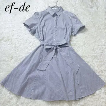 ef-de 에프데 빅 사이즈 스트라이프 원피스 허리 리본