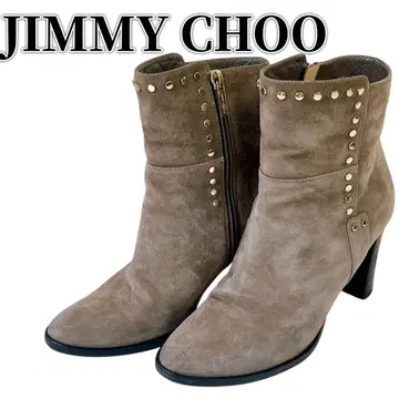 JIMMY CHOO 지미추 스웨이드 숏부츠 스터드 베이지
