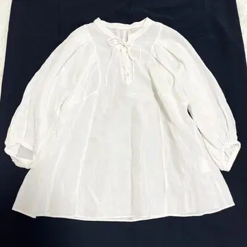 맥피 드라이 슬라브 레이스업 블라우스 린넨 린넨 상의 24SS