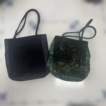 ETRO 미니 토트백 2개 세트 블랙 & 그린