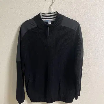 ADIDAS 블랙 집업 니트 스웨터 J/L