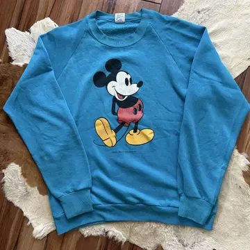미키 프린트 맨투맨 vintage 80s disney