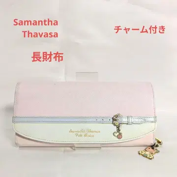 Samantha Thavasa 장지갑 핑크 화이트 참 포함 개구리