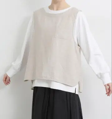 린넨 베스트 아이보리색
