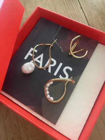 FARIS 골드 도금 이어 커프 3개 세트