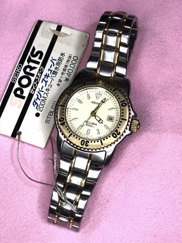 초레어 미사용 여성용 손목시계 SEIKO 다이버 달력 새 배터리
