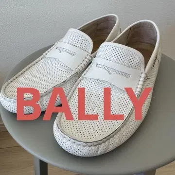 BALLY 발리 드라이빙 슈즈 EU6.5 화이트 펀칭 가죽