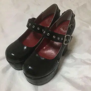 요스케 하이힐 펌프스 블랙 검정 벨트 청키힐