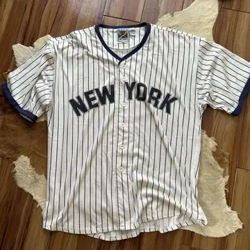NEW YORK 80s 90s 베이스볼 셔츠 스트라이프 빈티지