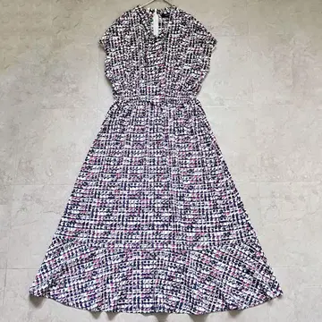 언타이틀 UNTITLED 보타이 기하학 패턴 원피스 [세탁 가능] M