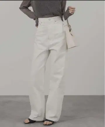 하이 웨스트 와이드 데님 팬츠