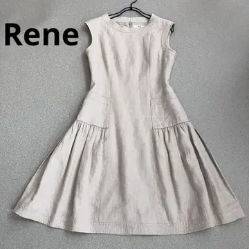 새상품급 르네 린넨 100% 슬리브리스 원피스 Rene 베이지