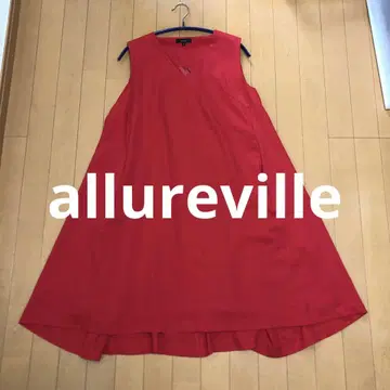 allureville V넥 플레어 원피스 레드