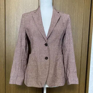 INES DE LA FRESSANGE 빨간색 네이비 체크 자켓 S