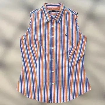랄프 로렌 슬리브리스 셔츠 스트라이프 패턴 면 160 S