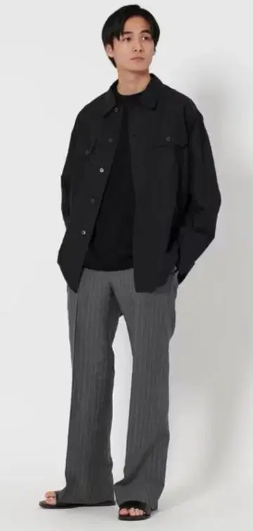 UNITED ARROWS 린넨 울 트로피컬 와이드 팬츠