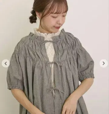 SM2 새상품 앞뒤 2WAY 리본 개더 블라우스