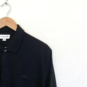 새상품급 라코스테 긴팔 피케 셔츠 6 2XL 블랙 검정