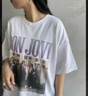 GOOD ROCK SPEED BON JOVI 락 프린트 빅 실루엣 T