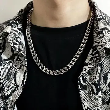 실버 키헤이 체인 스테인리스 목걸이 55cm 힙합 빈티지