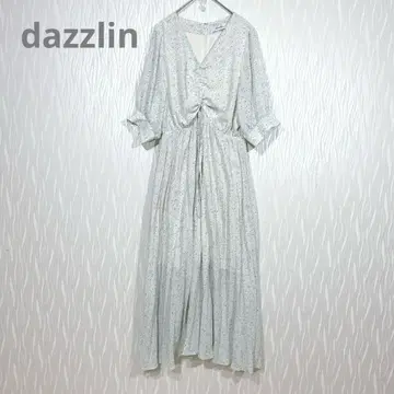 dazzlin (다즐린) 미니 꽃무늬 셔링 원피스 프리 라이트 블루 계열