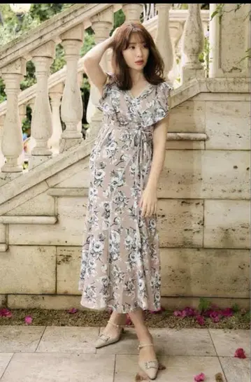 herLipto 영어 로즈 가든 드레스 베이지