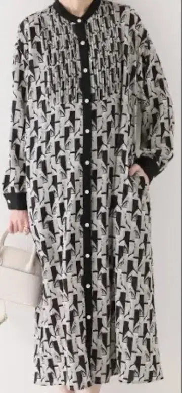 저널 스탠다드 리룸 모노톤 프린트 롱 원피스