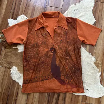 레어 vintage 70s 스키퍼 셔츠 애니멀 공작