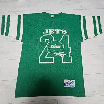 80's 트리코 태그 챔피온 그린 JETS 24 티셔츠 L