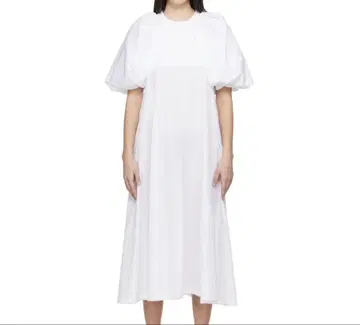 NOIR KEI NINOMIYA 화이트 퍼프 슬리브 미디엄 원피스