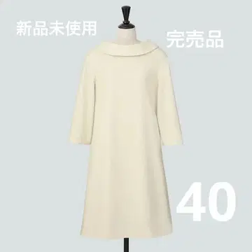 FOXEY 폭시 A 라인 7부 소매 원피스 크림색 40