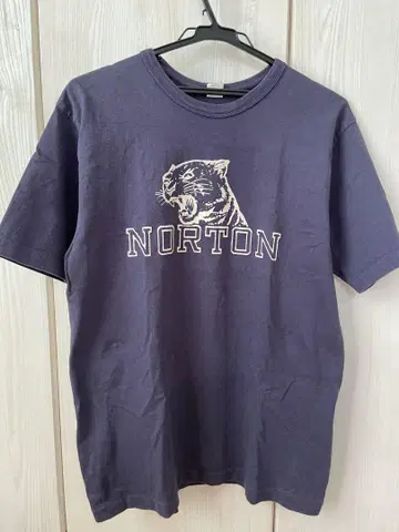 NORTON 재규어 티셔츠 네이비 싱글 스티치 웨어하우스