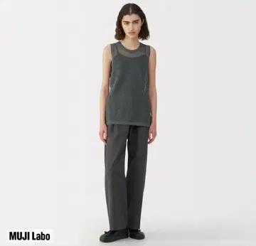 무인양품 MujiLabo 와시콘 니트 슬리브리스 풀오버