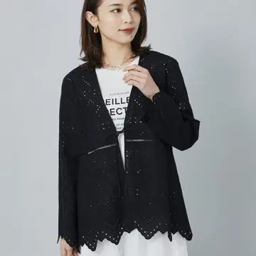 언타이틀 아이렛 레이스 셔츠