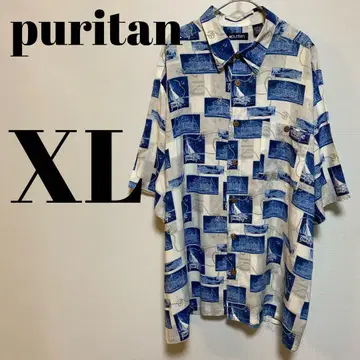 puritan 퓨리탄 알로하 셔츠 레이온 100% 올 패턴 오픈 XL