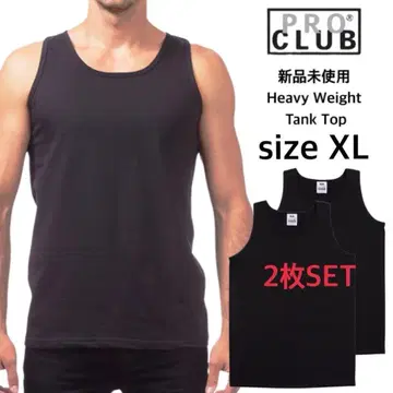미사용 새상품 프로 클럽 헤비 웨이트 탱크탑 블랙 XL 2장 세트 무지