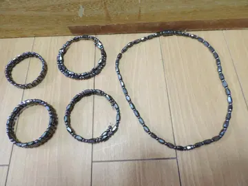 헤마타이트 비즈 목걸이와 팔찌 세트, 5개, 건강, 자기장.