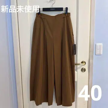 FOXEY 브라운 와이드 팬츠