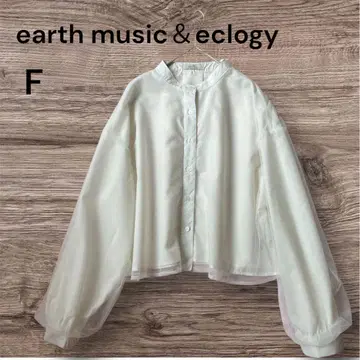 earth music&eclogy 화이트 튤 긴팔 프리 사이즈