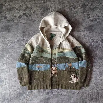 구제 의류 LAUREN RALPH LAUREN 핸드 니트 지퍼 후드티