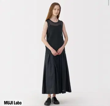 무인양품 MujiLabo 와시콘 니트 슬리브리스 풀오버