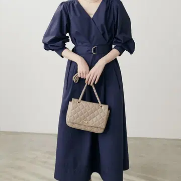 naturalcouture 뼈 스트로크 우승 카슈쿨 원피스 네이비